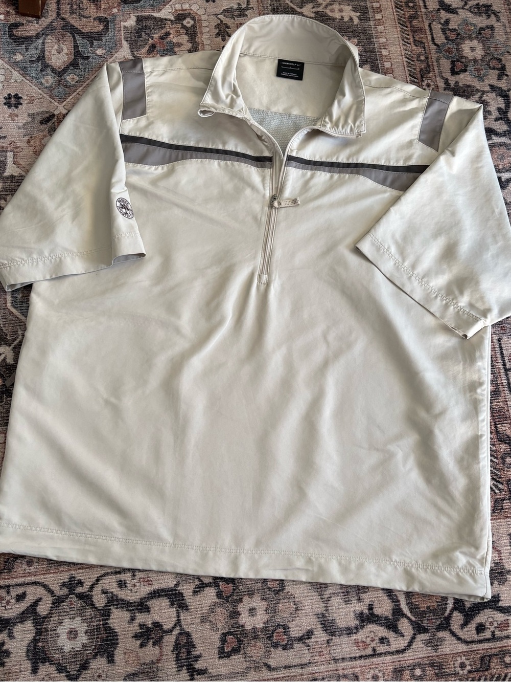 Nike Golf Short Sleeve 1/2 Zip Windshirt Beige Men's - Wabeek Country Club